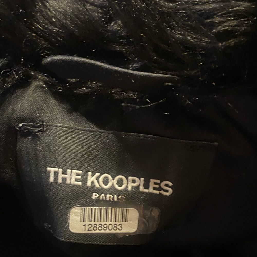 The Kooples Luxe Black Patterned Faux Fur teddy double breasted Coat SM / MED 1 - Picture 5 of 8